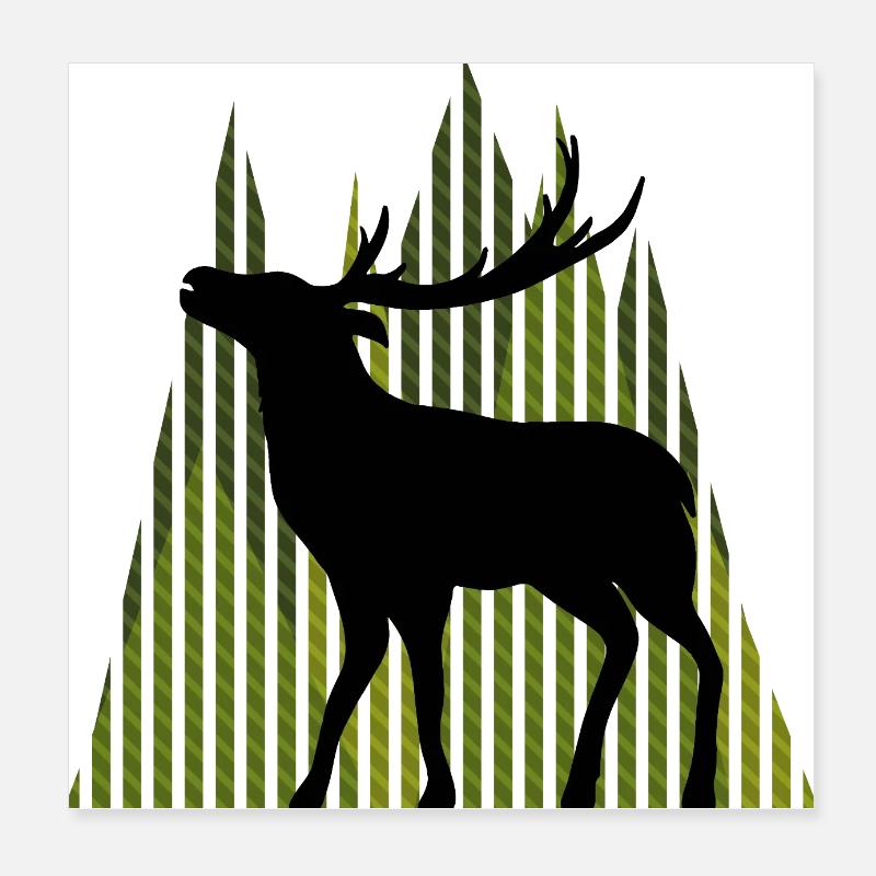 Hirsch Poster 20x20 cm