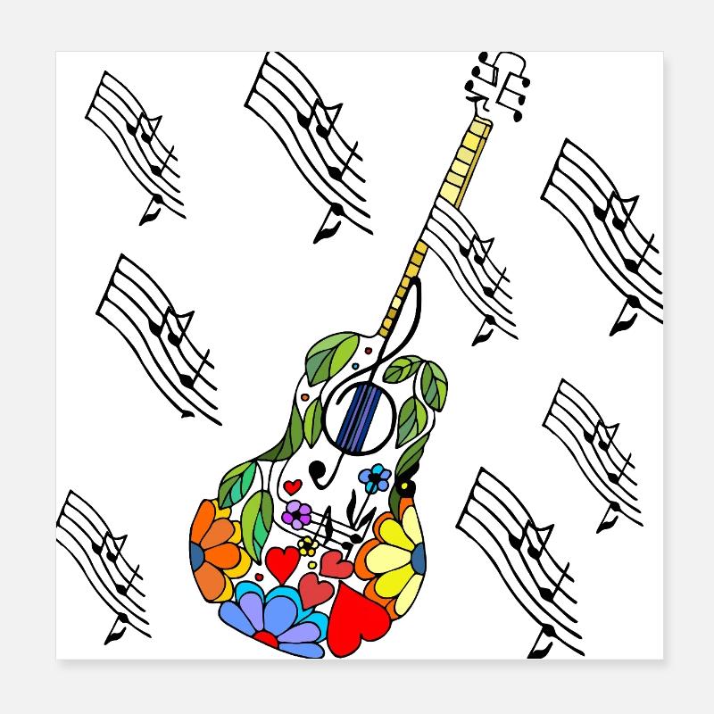 Gitarre Poster 20x20 cm