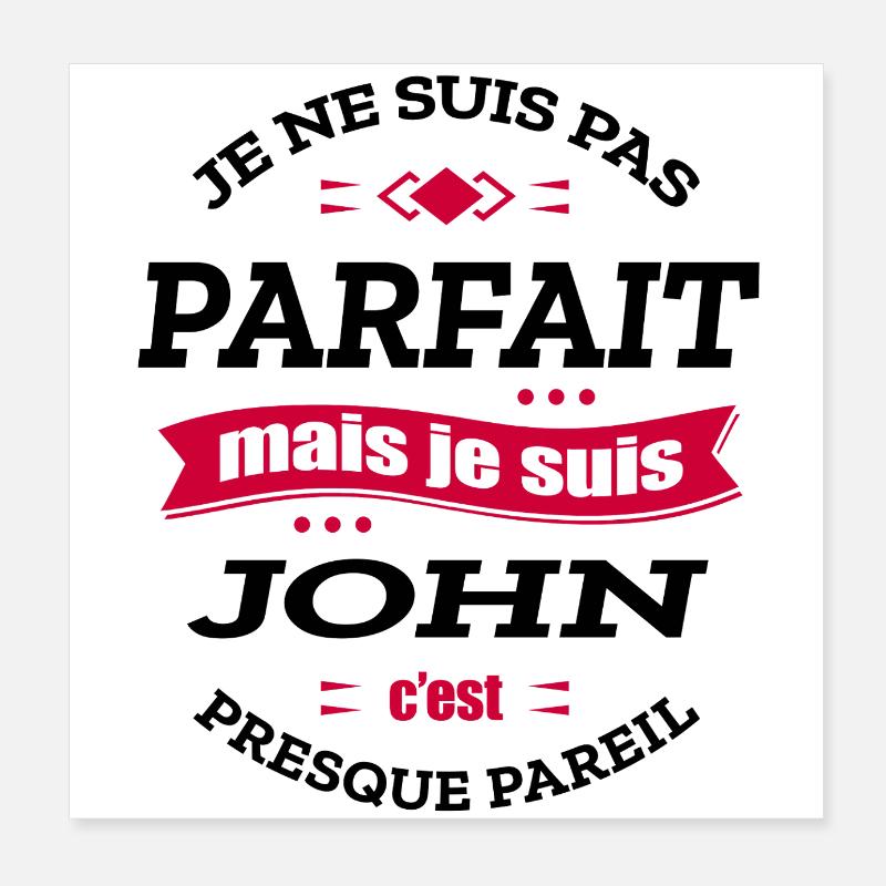 JOHN PARFAIT - PRENOM JOHN Poster 20 x 20 cm