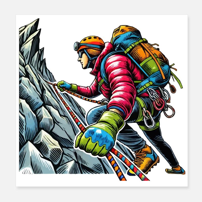 bergsteiger Poster 20x20 cm