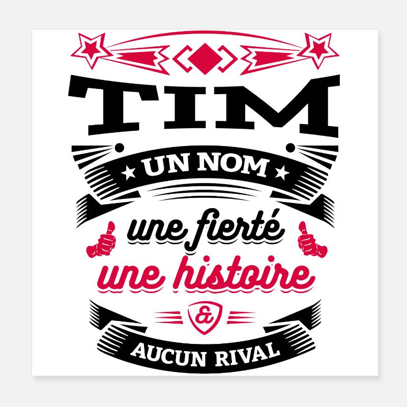 TIM PARFAIT - PRENOM TIM Poster 20 x 20 cm