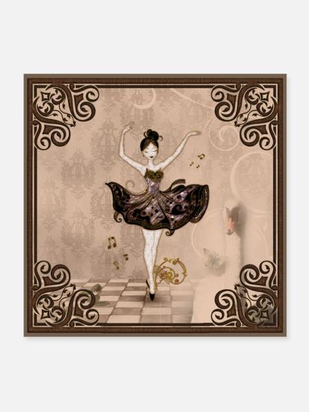 Die Tänzerin der Klänge - Poster 20x20 cm - Weiß