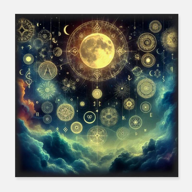 Mystische Astrologie Poster 20x20 cm
