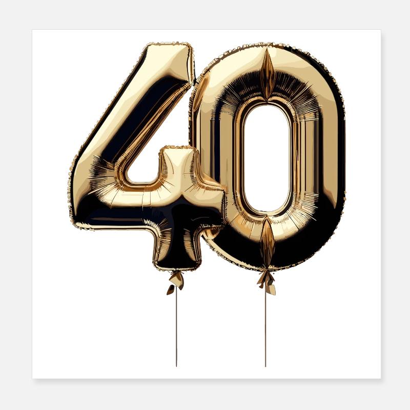 40 ans de ballon d’or feuille de ballon cadeau Poster 20 x 20 cm