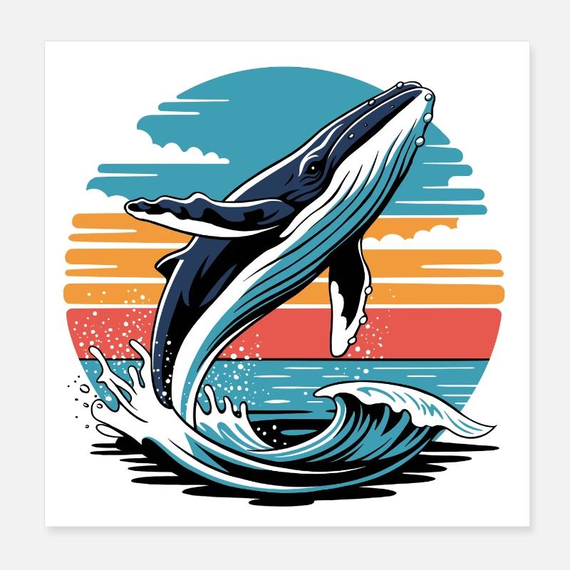 Éclaboussure au coucher du soleil Poster 20 x 20 cm