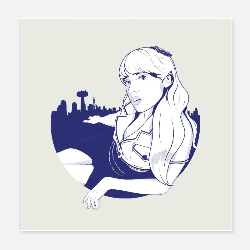 Angele ma belle - Poster 20x20 cm - Weiß