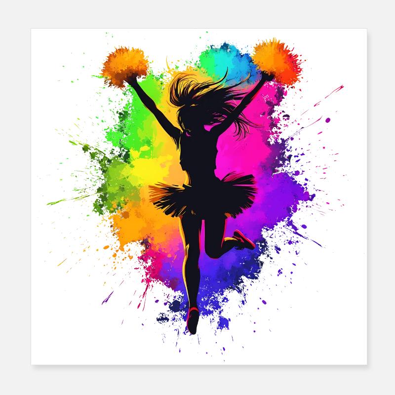 Bunter Cheerleader Cheerleading Poster 20x20 cm