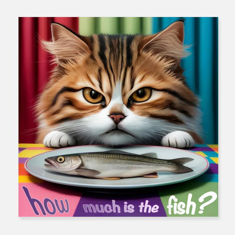 how much is the fish katze Poster 20x20 cm