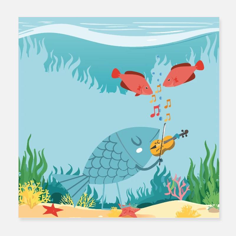 Fischsonate 1 1 DE AI 2 Poster 20x20 cm