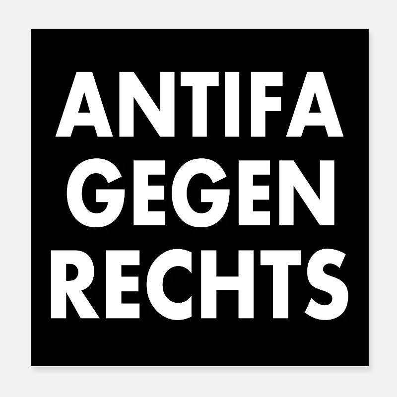 Antifa gegen rechts Poster 20x20 cm