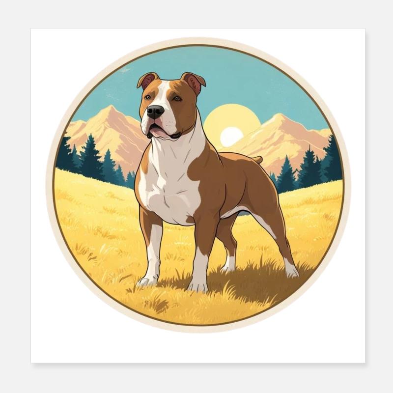 Pitbull Amerikanischer Bully Poster 20x20 cm