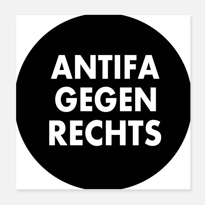 Antifa gegen rechts Poster 20x20 cm