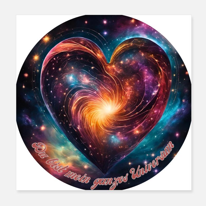 Herz mit Spruch - Du bist mein ganzes Universum Poster 20x20 cm