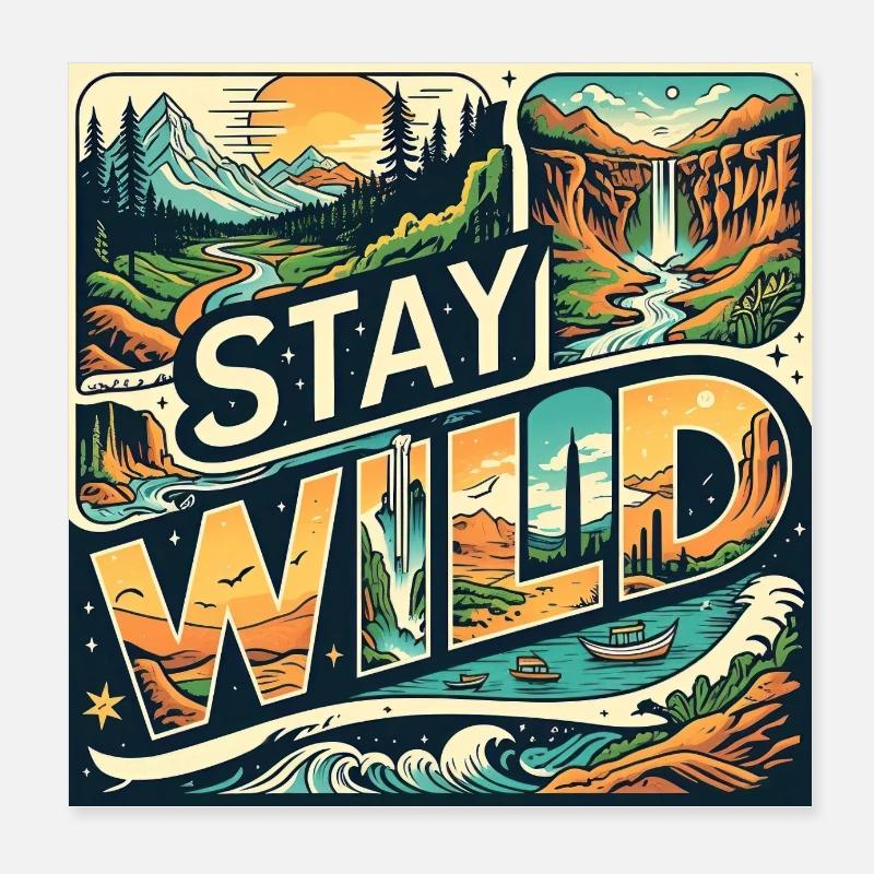 Bleib wild Poster 20x20 cm