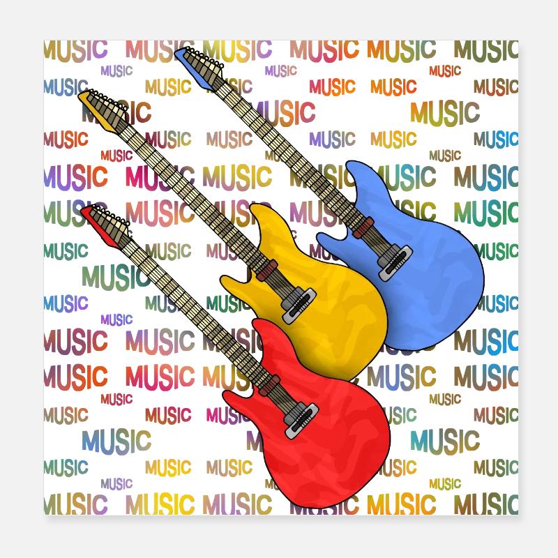 Guitares Poster 20 x 20 cm