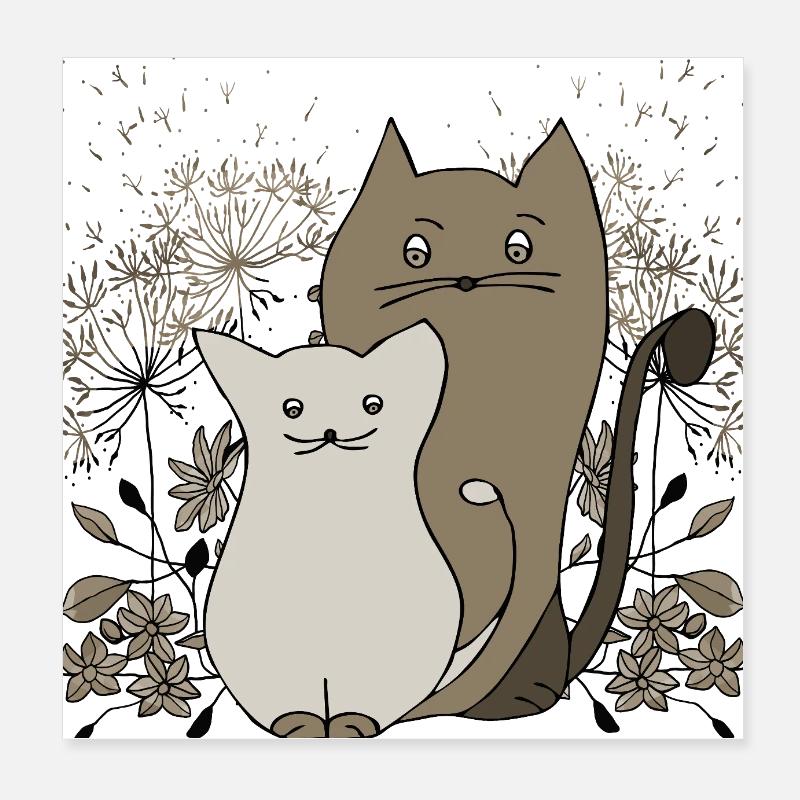 Chats Poster 20 x 20 cm