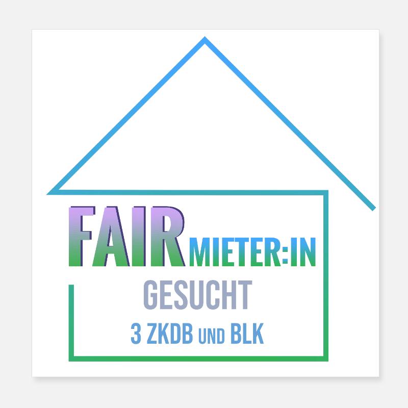 Locataire équitable recherché Poster 20 x 20 cm