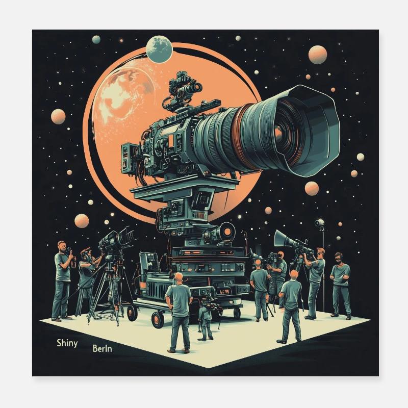 Camera stars Poster 20x20 cm