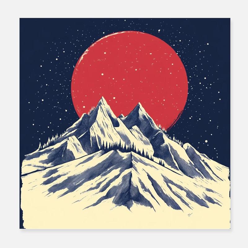 Mountain day Poster 20x20 cm