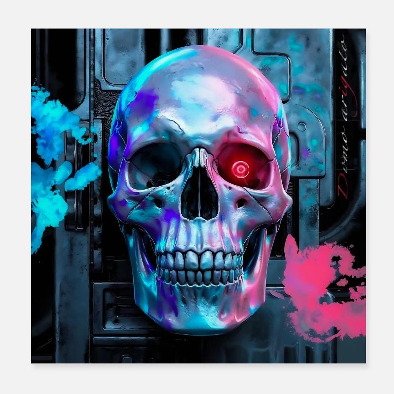 Domo arigato Schädel Poster 20x20 cm