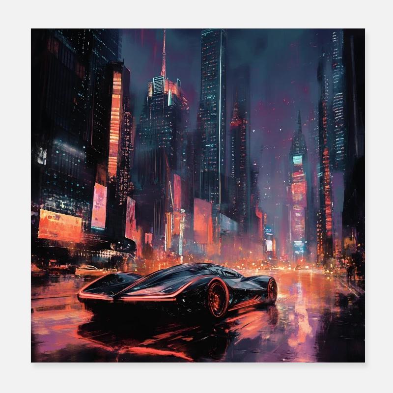 NYC future Poster 20x20 cm