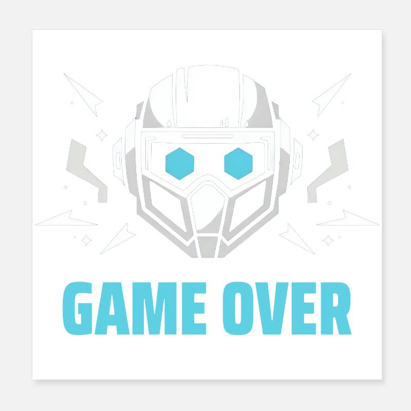 Cuffie futuristiche - "Game Over" Poster 20x20 cm