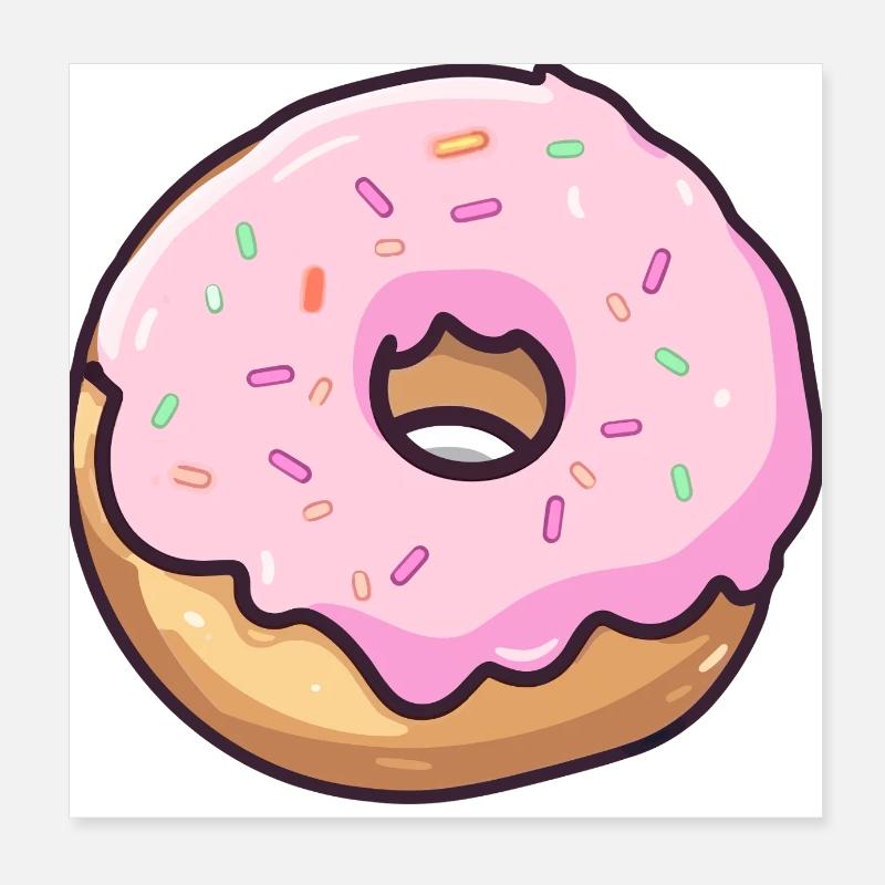 Beignet au sucre rose Poster 20 x 20 cm