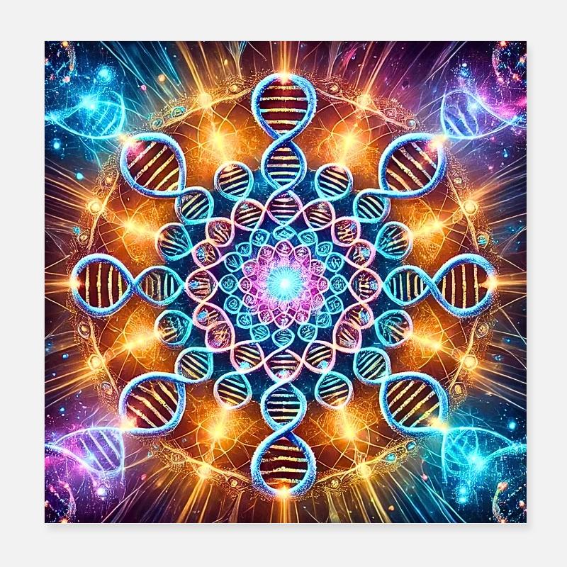 DNA GENEZING 528HZ Poster 20x20 cm