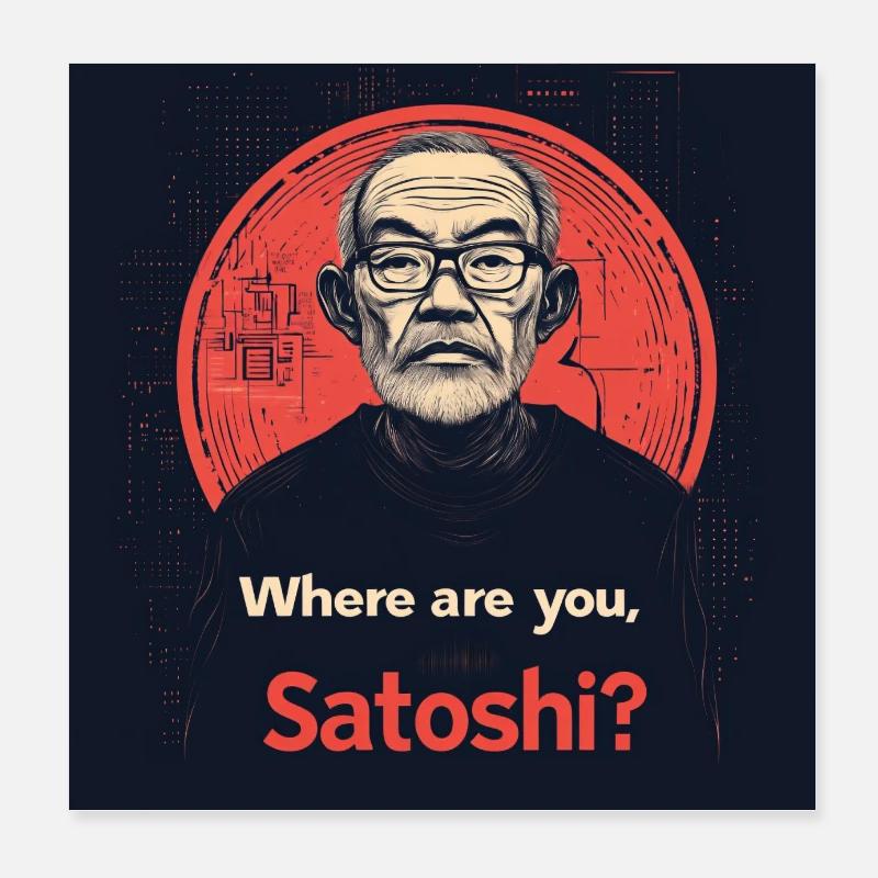 Bitcoin Satoshi Nagamoto Poster 20x20 cm