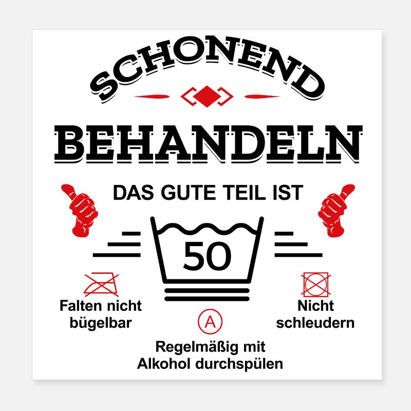HANDLE MIT SORGFALT – 50 JAHRE PERFEKTION Poster 20x20 cm