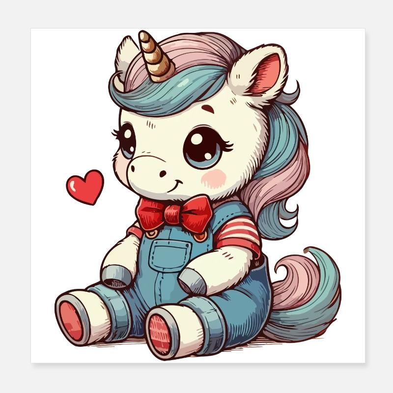 Unicorn with pastel mane Poster 8" x 8" (20x20 cm)