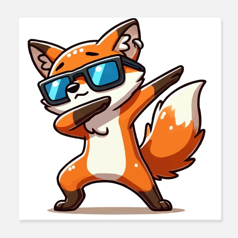dabbing d’animaux de renard Poster 20 x 20 cm
