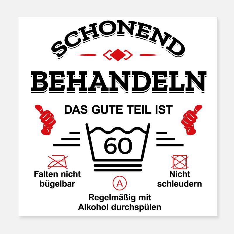 HANDLE MIT SORGFALT – 60 JAHRE PERFEKTION Poster 20x20 cm