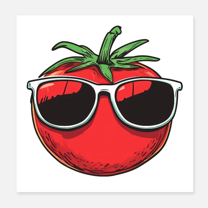 Tomate Sonnenbrille Sommer Poster 20x20 cm