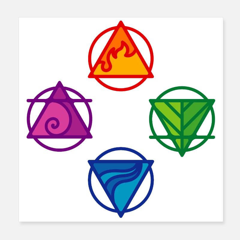 4 ELEMENTS Poster 8" x 8" (20x20 cm)