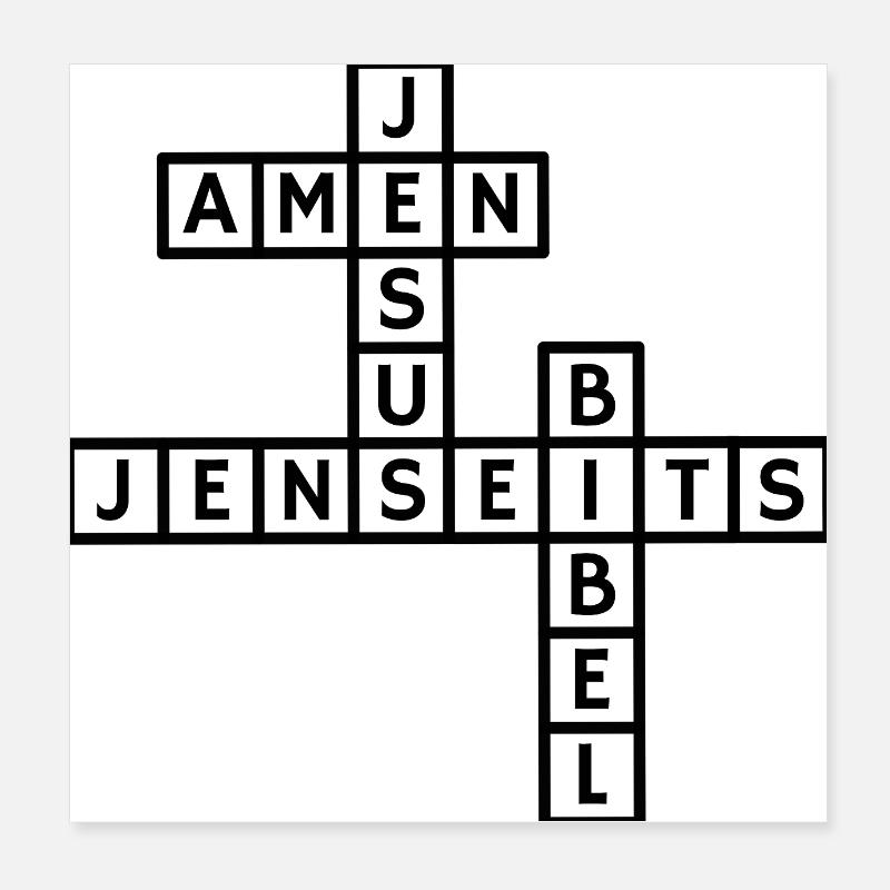 Design "Kreuzworträtsel Jesus" Poster 20x20 cm