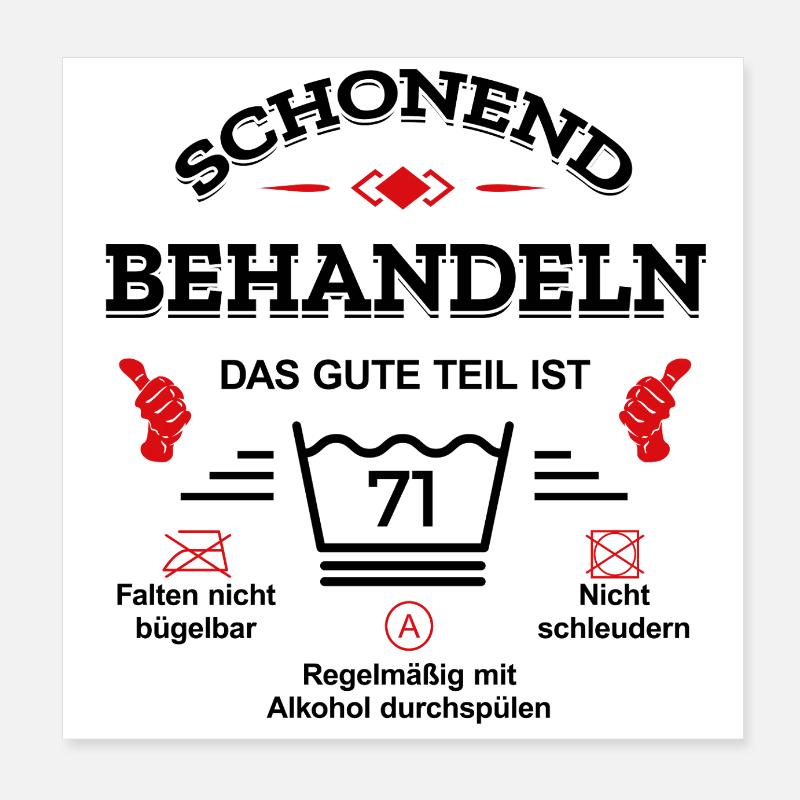 HANDLE MIT SORGFALT – 71 JAHRE PERFEKTION Poster 20x20 cm