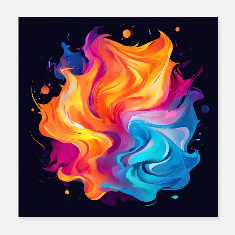 Colorful swirl Poster 8" x 8" (20x20 cm)