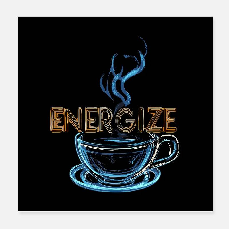 Café rétro publicité néon Poster 20 x 20 cm