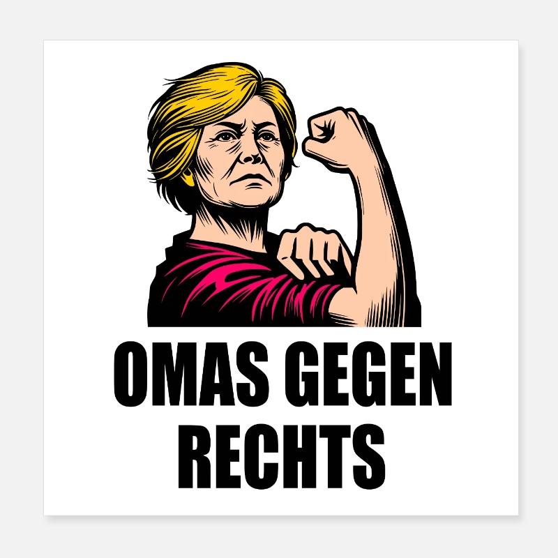 Omas gegen rechts Poster 20x20 cm