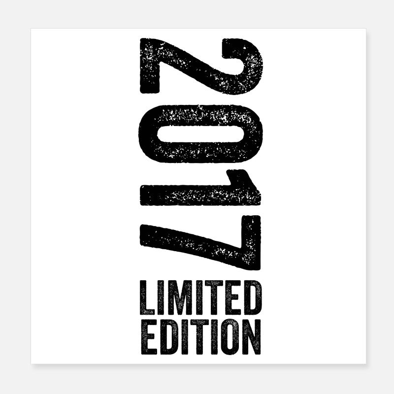 2017 Édition limitée Cadeau d’anniversaire 2017 Poster 20 x 20 cm