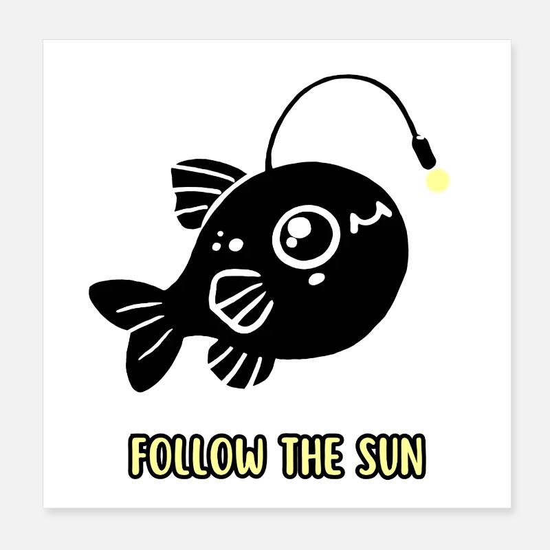 Frogfish Follow the Sun Poster 8" x 8" (20x20 cm)