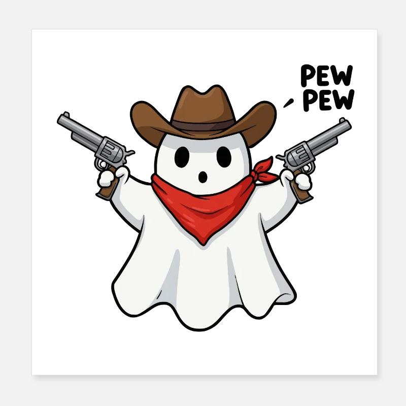 Ghost Cowboy Poster 8" x 8" (20x20 cm)