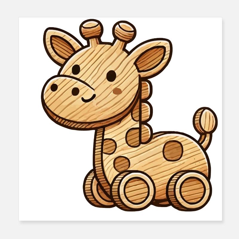 holz giraffe Poster 20x20 cm