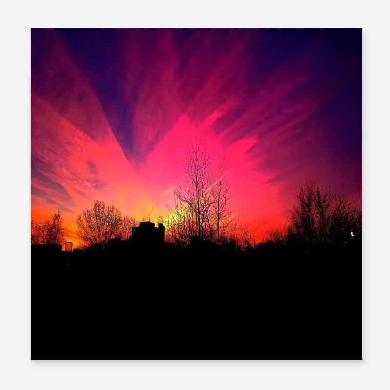 Sunset Violet Sunset Poster Poster 8" x 8" (20x20 cm)