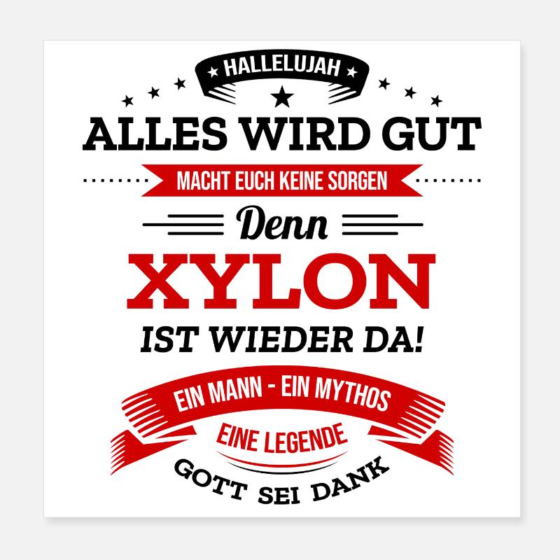 ALLES WIRD GUT, DIE LEGENDE XYLON IST DA Poster 20x20 cm