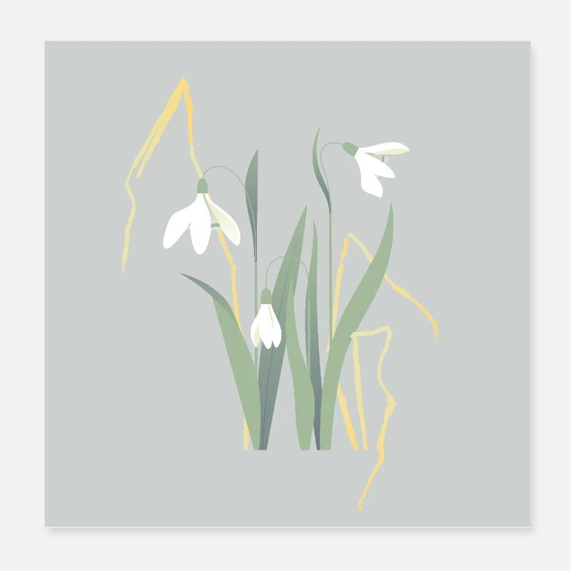 Schneeglöckchen Poster 20x20 cm