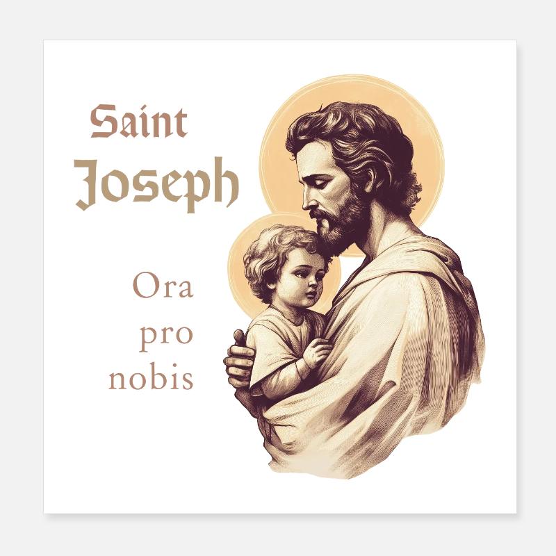 Saint Joseph Poster 8" x 8" (20x20 cm)