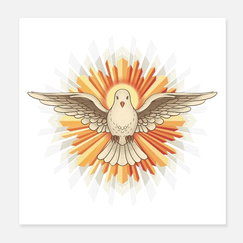 L’ Saint comme une colombe Poster 20 x 20 cm