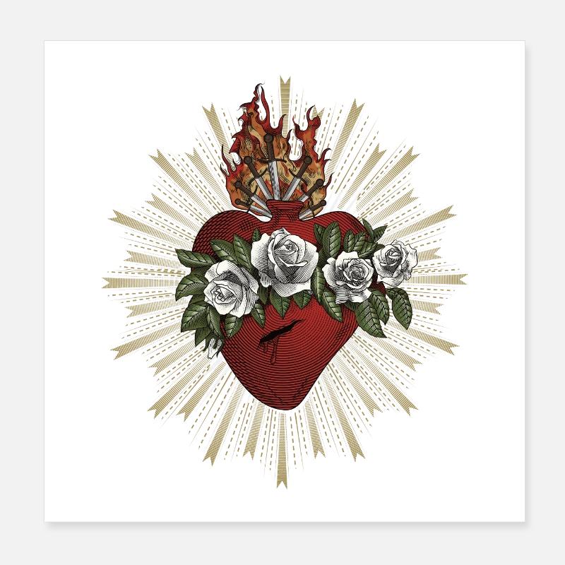 Cœur Immaculé de la Vierge Marie Poster 20 x 20 cm
